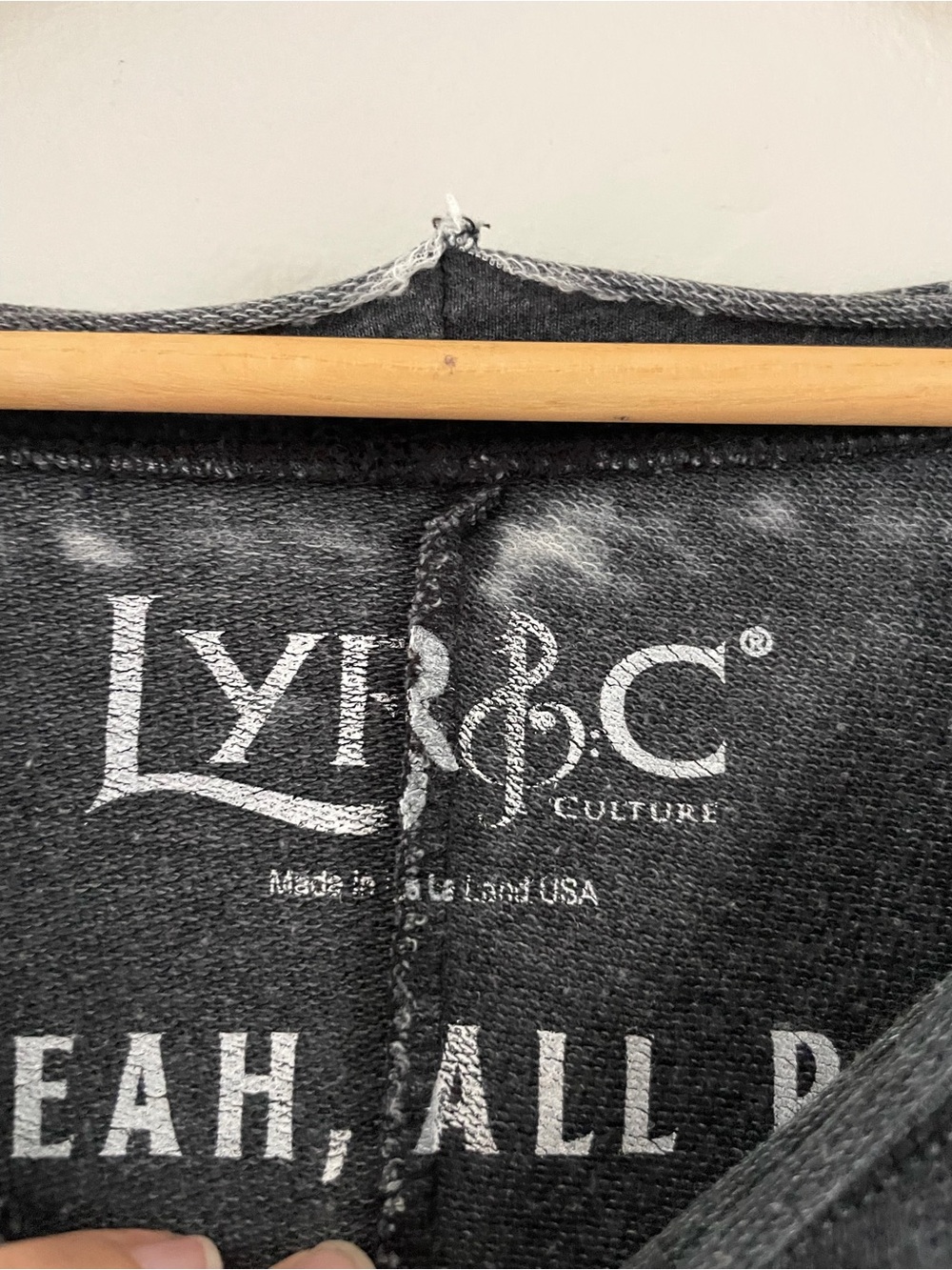 Lyric Culture Grey Mineral Wash Graphic Sweatshirt Beatles Lyrics - Picture 4 of 5